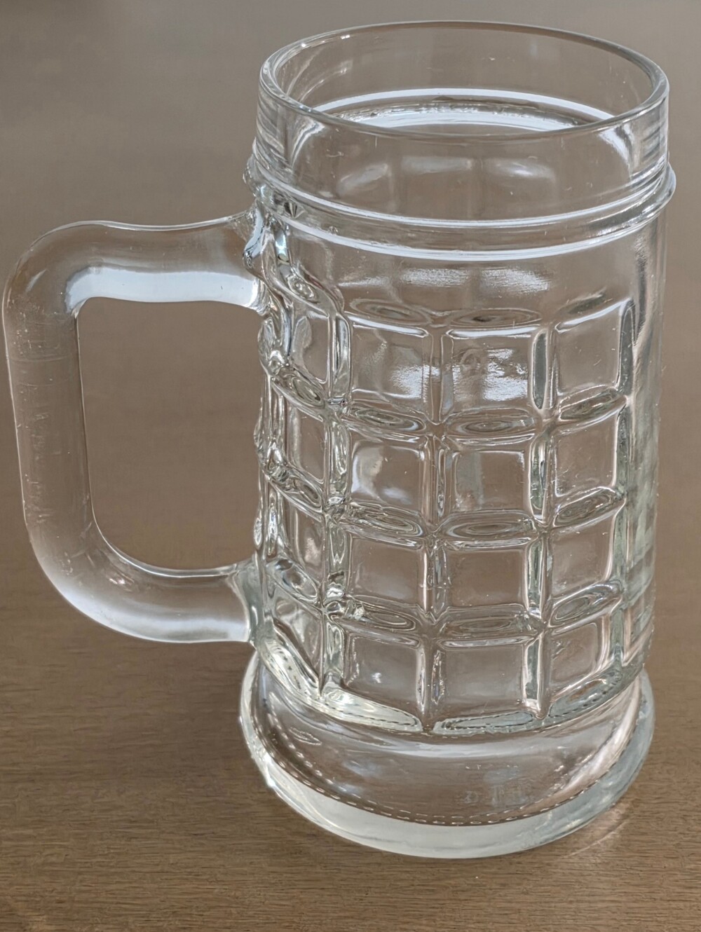 Dimpled Glass Beer Stein Mug